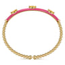 Enamel - 14K Yellow Gold Bujukan Citrine Split Bangle with Fuchsia Enamel