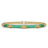 Enamel - 14K Yellow Gold Bujukan Citrine Split Bangle with Mint Green Enamel