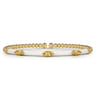 Enamel - 14K Yellow Gold Bujukan Citrine Split Bangle with White Enamel