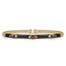 Enamel - 14K Yellow Gold Bujukan Garnet Split Bangle with Black Enamel