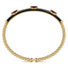 Enamel - 14K Yellow Gold Bujukan Garnet Split Bangle with Black Enamel