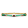 Enamel - 14K Yellow Gold Bujukan Garnet Split Bangle with Mint Green Enamel