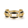 Enamel - 14K Yellow Gold Bujukan Link Chain Stackable with Black Enamel