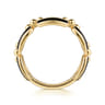 Enamel - 14K Yellow Gold Bujukan Link Chain Stackable with Black Enamel