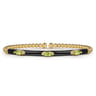 Enamel - 14K Yellow Gold Bujukan Peridot Split Bangle with Black Enamel