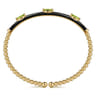 Enamel - 14K Yellow Gold Bujukan Peridot Split Bangle with Black Enamel