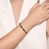 Enamel - 14K Yellow Gold Bujukan Peridot Split Bangle with Black Enamel