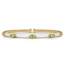 Enamel - 14K Yellow Gold Bujukan Peridot Split Bangle with White Enamel