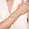 Enamel - 14K Yellow Gold Bujukan Peridot Split Bangle with White Enamel