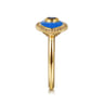 Enamel - 14K Yellow Gold Bujukan Sapphire Evil Eye Ring with Blue Enamel