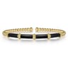 Enamel - 14K Yellow Gold Bujukan and Bar Split Bangle with Black Enamel