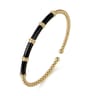 Enamel - 14K Yellow Gold Bujukan and Bar Split Bangle with Black Enamel