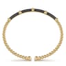 Enamel - 14K Yellow Gold Bujukan and Bar Split Bangle with Black Enamel