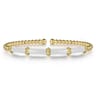 Enamel - 14K Yellow Gold Bujukan and Bar Split Bangle with White Enamel