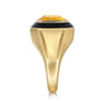 Enamel - 14K Yellow Gold Citrine Cocktail Ring with Black Enamel