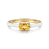 Enamel - 14K Yellow Gold Citrine Cocktail Stackable with White Enamel