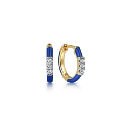 Enamel---14K-Yellow-Gold-Classic-Diamond-Huggies-with-Admiral-Blue-Enamel1