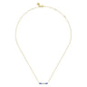Enamel - 14K Yellow Gold Diamond Bar Necklace with Admiral Blue Enamel - 0.06 ct