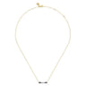 Enamel - 14K Yellow Gold Diamond Bar Necklace with Black Enamel - 0.06 ct