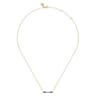 Enamel - 14K Yellow Gold Diamond Bar Necklace with Chrome Blue Enamel - 0.06 ct
