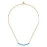 Enamel - 14K Yellow Gold Diamond Bar Necklace with Dusk Blue Enamel - 0.09 ct