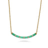 Enamel - 14K Yellow Gold Diamond Bar Necklace with Mint Green Enamel - 0.09 ct