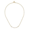 Enamel - 14K Yellow Gold Diamond Bar Necklace with White Enamel - 0.09 ct