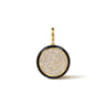 Enamel - 14K Yellow Gold Diamond Medallion With Detachable Bail with Black Enamel - 1.5 ct