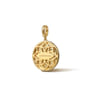 Enamel - 14K Yellow Gold Diamond Medallion With Detachable Bail with Black Enamel - 1.5 ct