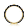 Enamel - 14K Yellow Gold Diamond Split Stackable with Black Enamel - 0.05 ct