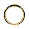 Enamel - 14K Yellow Gold Diamond Split Stackable with Black Enamel - 0.08 ct