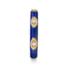 Enamel - 14K Yellow Gold Diamond Split Stackable with Chrome Blue Enamel - 0.08 ct