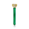 Enamel - 14K Yellow Gold Diamond Split Stackable with Chrome Green Enamel - 0.06 ct