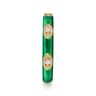 Enamel - 14K Yellow Gold Diamond Split Stackable with Chrome Green Enamel - 0.08 ct