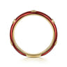 Enamel - 14K Yellow Gold Diamond Split Stackable with Chrome Red Enamel - 0.05 ct