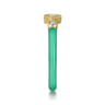 Enamel - 14K Yellow Gold Diamond Split Stackable with Mint Green Enamel - 0.06 ct