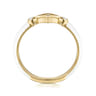 Enamel - 14K Yellow Gold Diamond Split Stackable with White Enamel - 0.06 ct