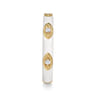 Enamel - 14K Yellow Gold Diamond Split Stackable with White Enamel - 0.08 ct