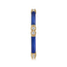Enamel - 14K Yellow Gold Diamond Station Stackable with Chrome Blue Enamel - 0.13 ct