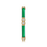 Enamel - 14K Yellow Gold Diamond Station Stackable with Chrome Green Enamel - 0.13 ct