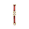 Enamel - 14K Yellow Gold Diamond Station Stackable with Chrome Red Enamel - 0.13 ct