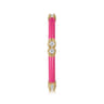 Enamel - 14K Yellow Gold Diamond Station Stackable with Fuchsia Enamel - 0.13 ct