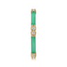 Enamel - 14K Yellow Gold Diamond Station Stackable with Mint Green Enamel - 0.13 ct