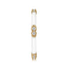 Enamel - 14K Yellow Gold Diamond Station Stackable with White Enamel - 0.13 ct