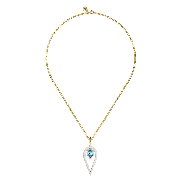 Blue Drop Necklace Long