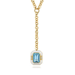 Enamel---14K-Yellow-Gold-Diamond-and-Blue-Topaz-Y-Layer-Necklace-With-Flower-Pattern-J-Back-and-White-Enamel1