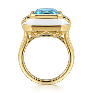 Enamel---14K-Yellow-Gold-Diamond-and-Emerald-Cut-Blue-Topaz-Fashion-Ring-With-White-Enamel2