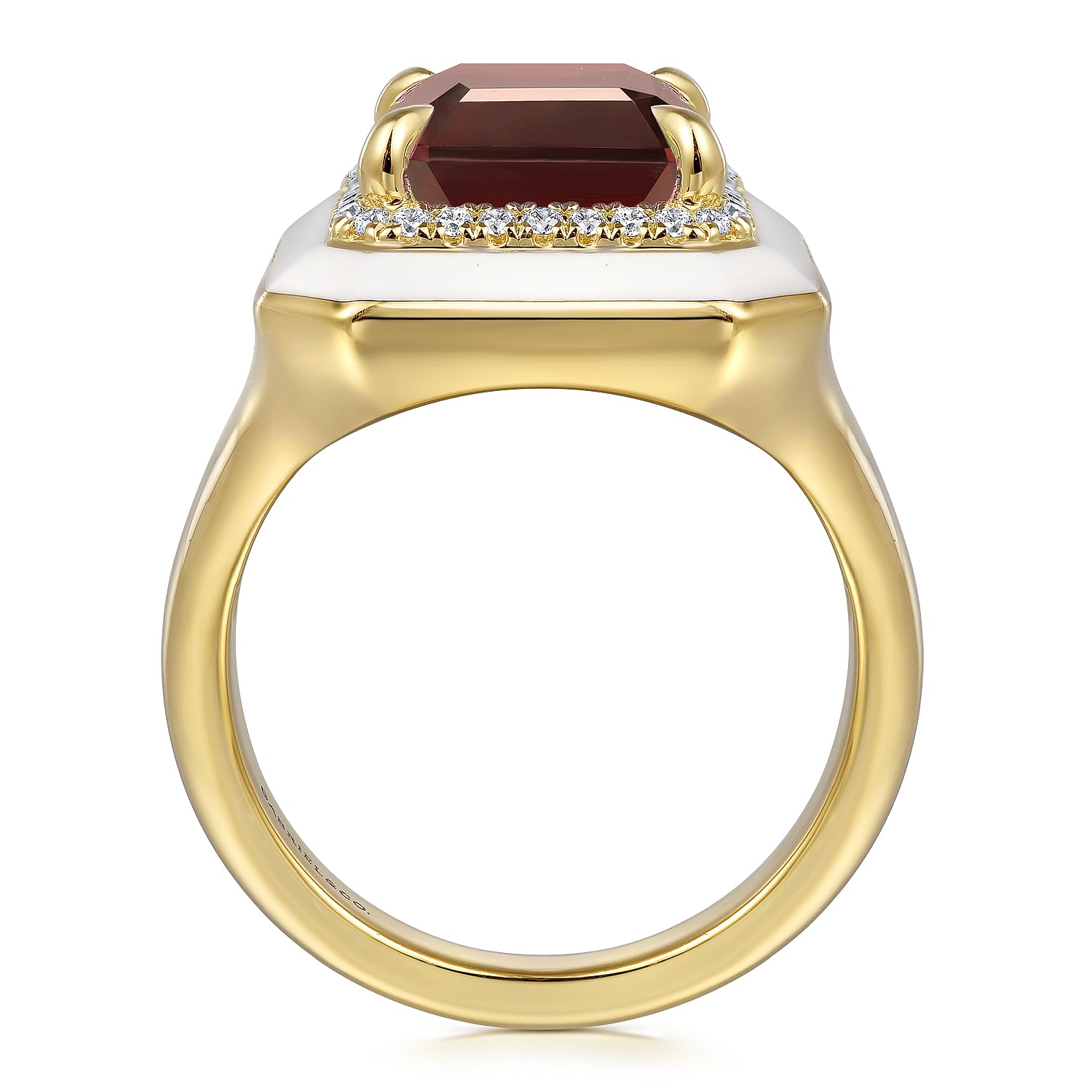 Ladies cheapest 10kt Yellow Gold Garnet & Diamond Ring