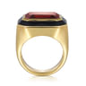 Enamel - 14K Yellow Gold Green Garnet Cocktail Ring with Black Enamel