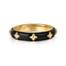 Enamel - 14K Yellow Gold Star Split Stackable with Black Enamel